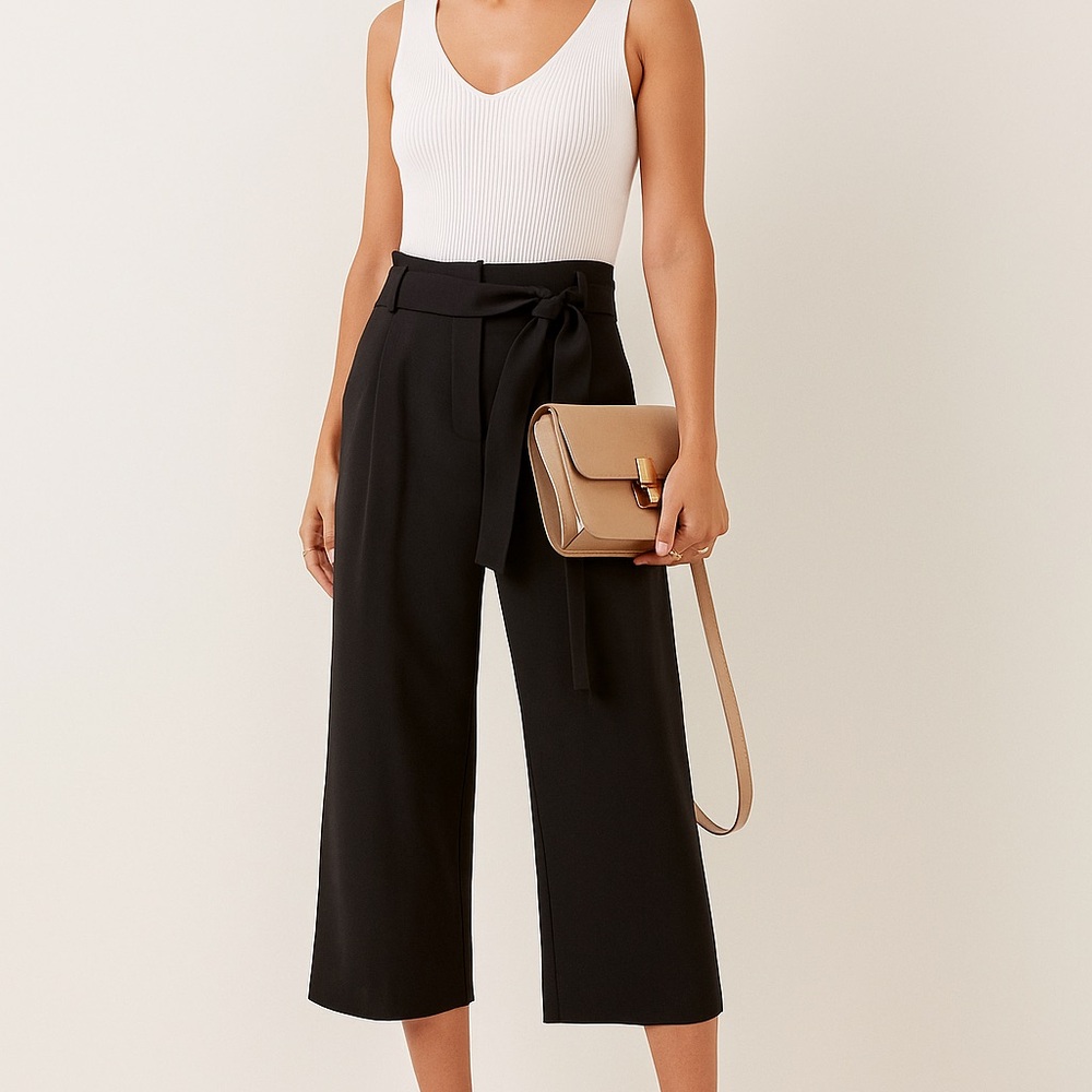Iris Setlakwe Black Wide Leg Culottes